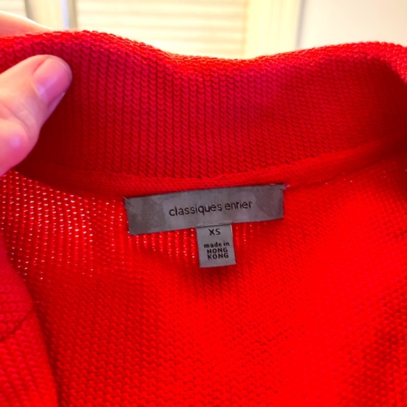 Classiques Entier Peplum Red Knit Blazer Jacket - Picture 3 of 4